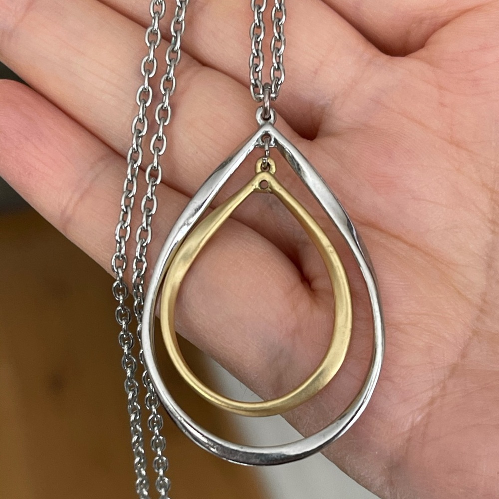 Gold & silver tone pendant and chain